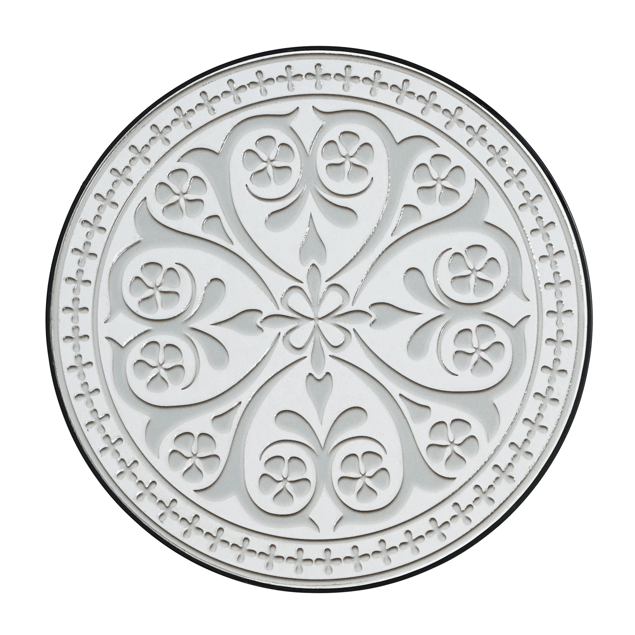 Outdoor Round Side Table With Mosaic Style Top And Curved Iron Legs