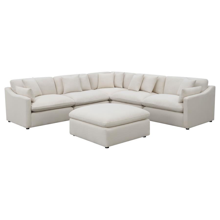 Coaster Fine Furniture Hobson - Square Upholstered Ottoman - Ivory | Meri Furniture
