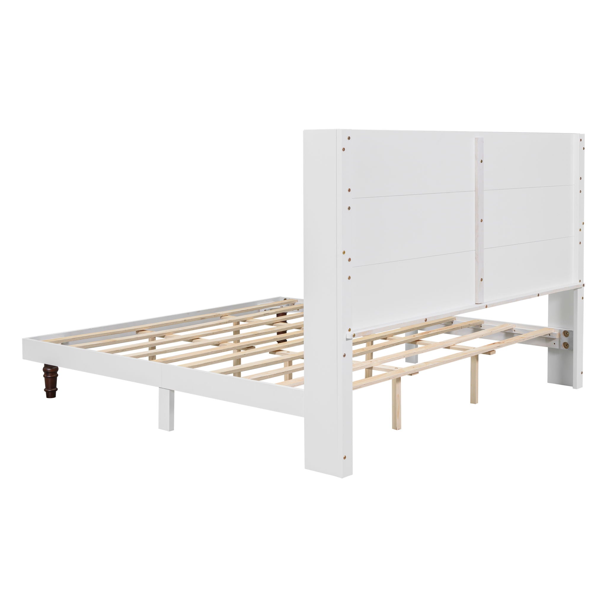 King Size, Stylish High Headboard Bed, High Quality - White