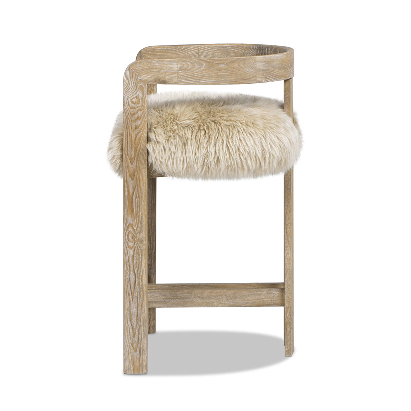 Millwick - Low Back Genuine Fur Counter Stool - Natural Blonde