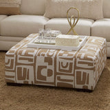 Furniture of America Carleton - Ottoman - Ivory / Tan | Meri Furniture