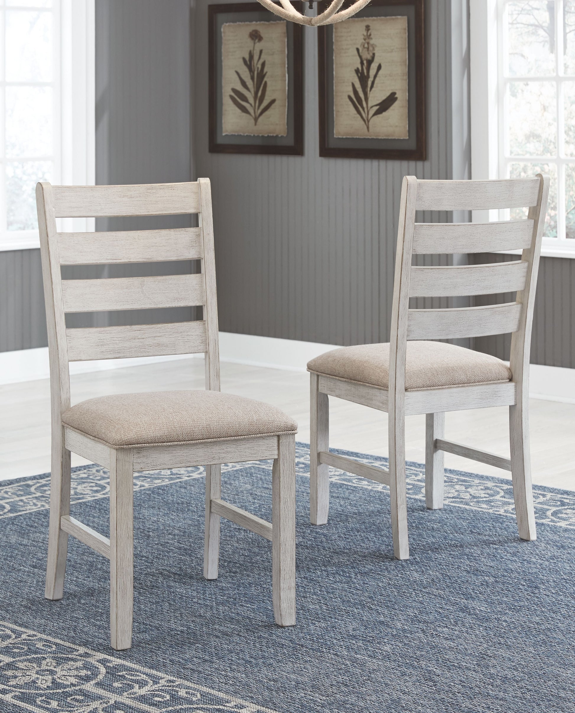 Signature Design by Ashley® Skempton - White - Dining Uph Side Chair (Set of 2) | Meri Furniture