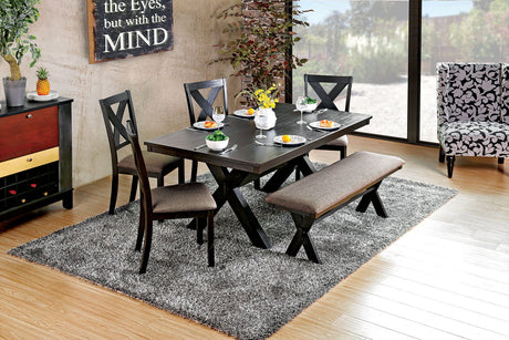 Furniture of America Xanthe - Dining Table - Brushed Black / Warm Gray | Meri Furniture