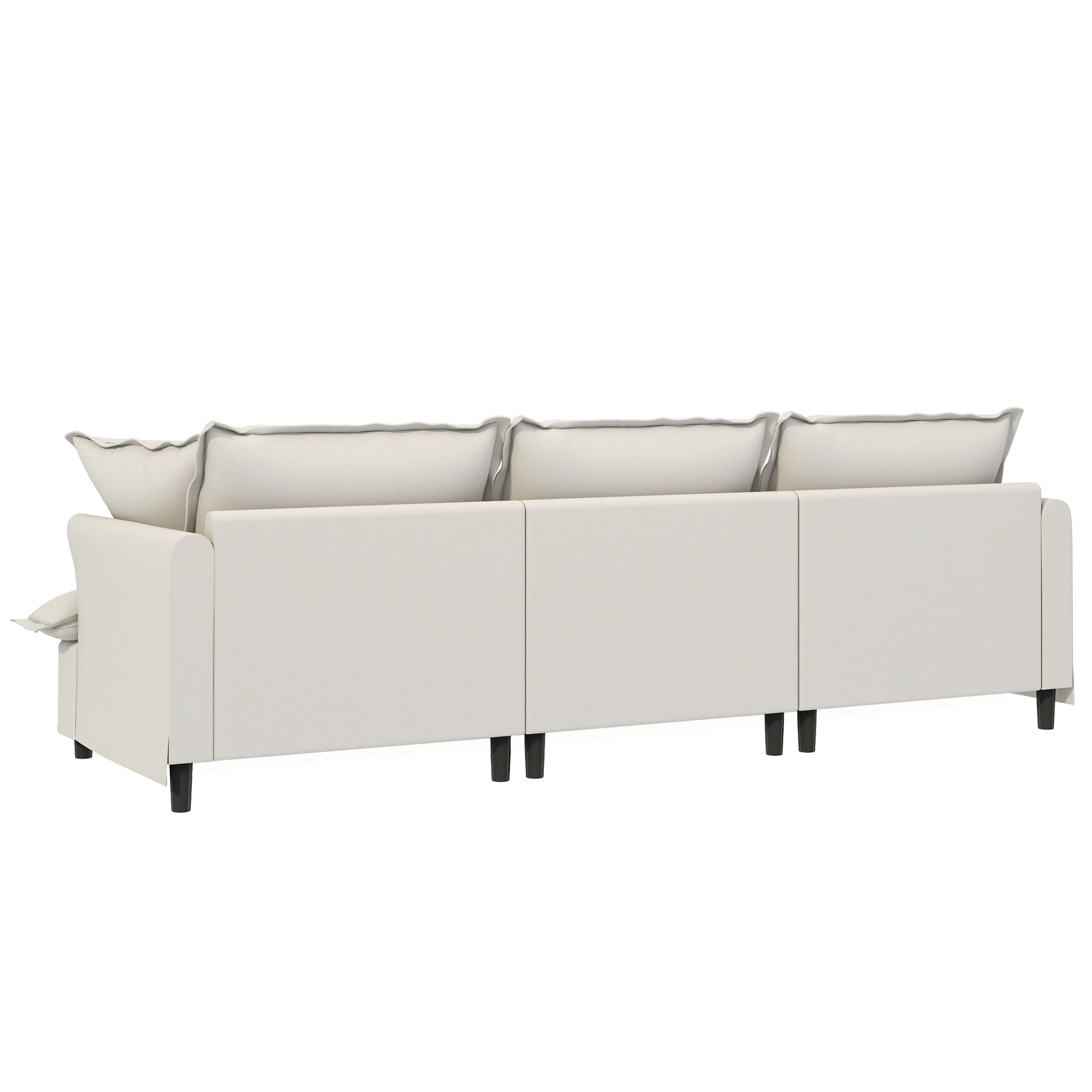3 Seat Sofa Module For Modular Sectional Wide Seat Cloud Couch With Throw Pillows Upholstered