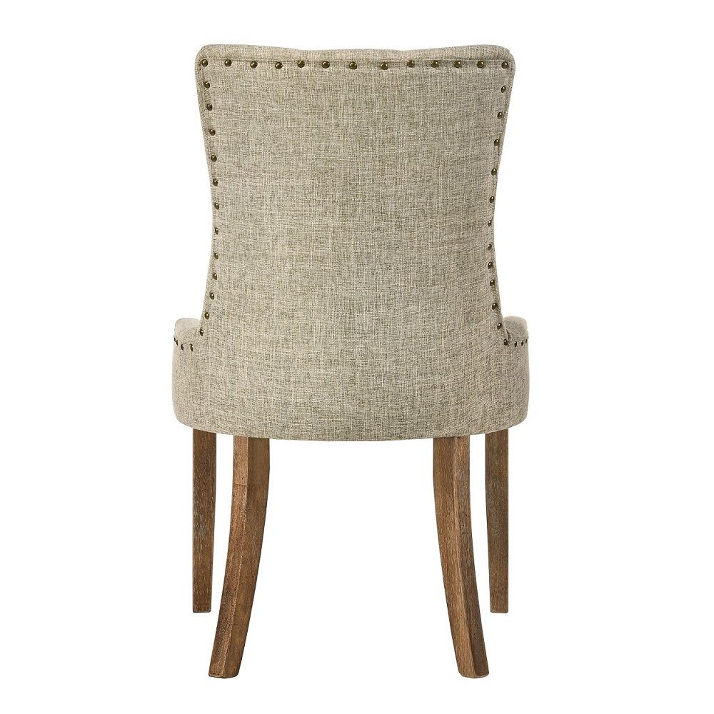 Yotam - Side Chair Set of 2) - Beige Fabric & Salvaged Oak