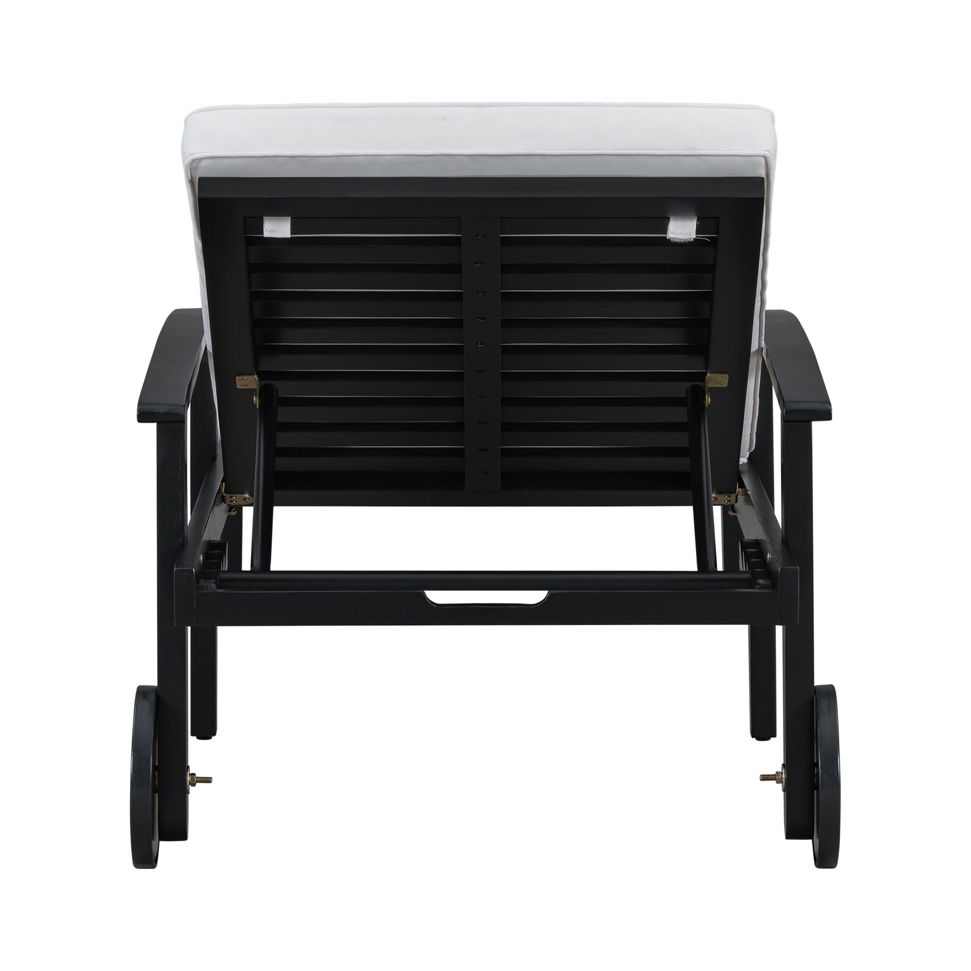 Jason - Black Chaise Lounge Adjustable Acacia Wood Outdoor Furniture