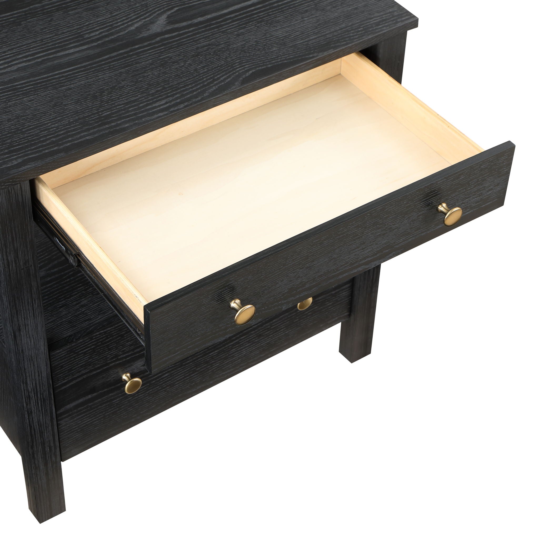 Danielle - 2 Drawer Nightstand With Knobs - Black