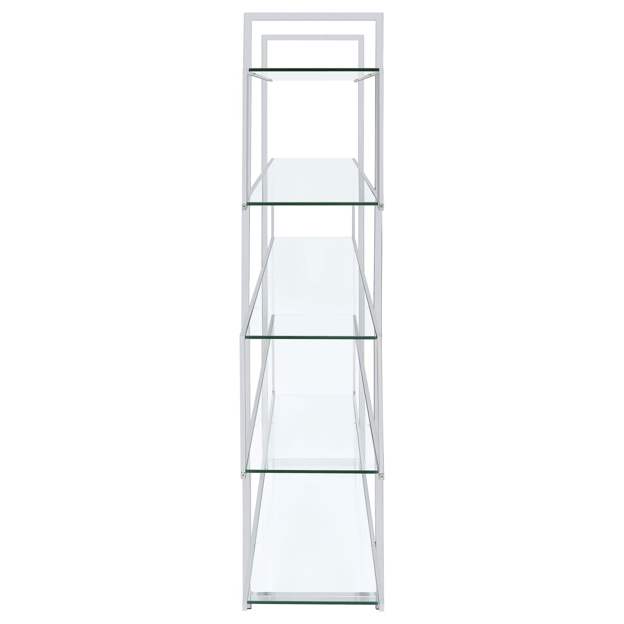 Elmer 63-inch 5-shelf Bookshelf Clear and Chrome