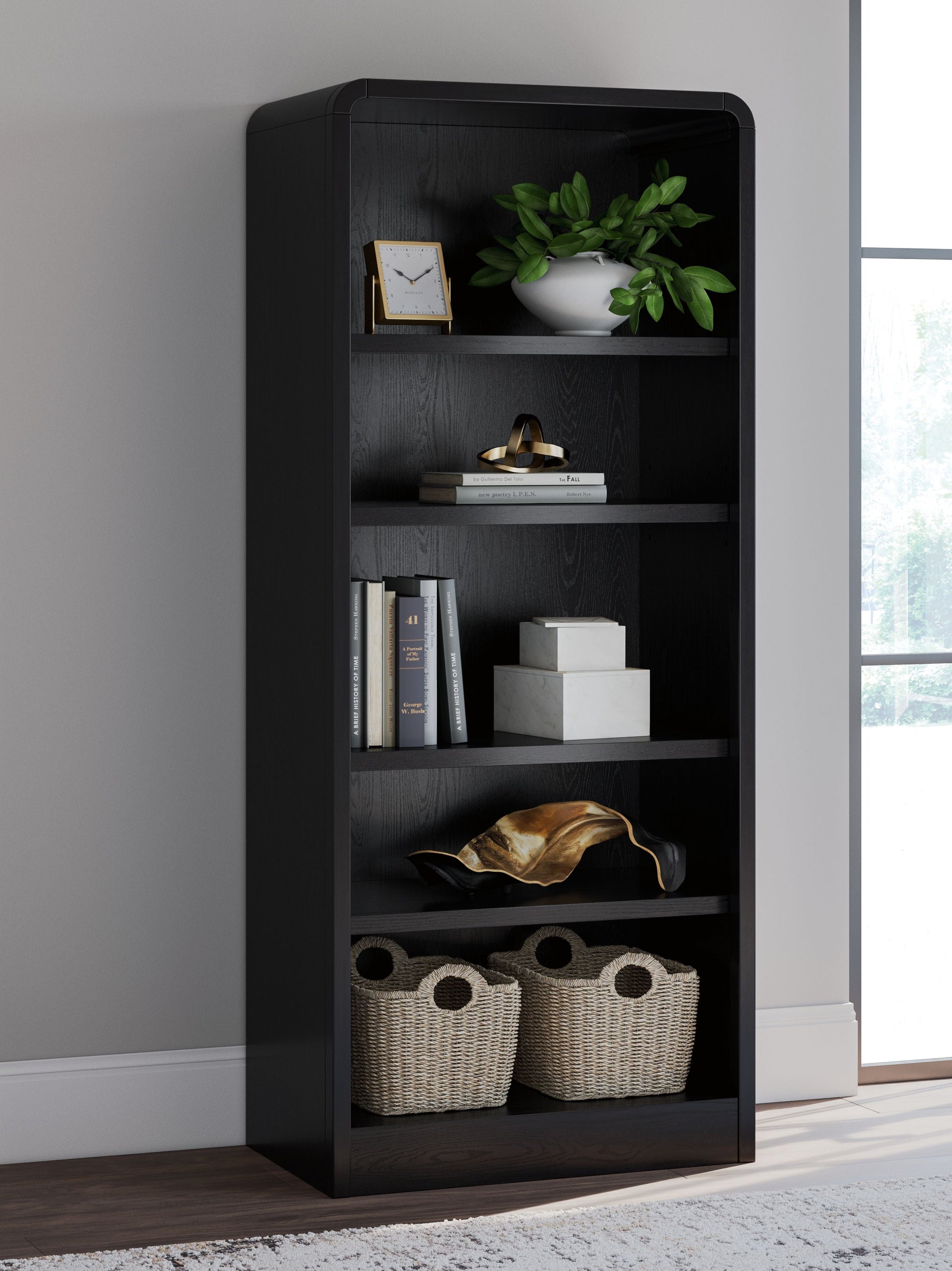 Signature Design by Ashley® Rowanbeck - Black - Large Bookcase | Meri Furniture