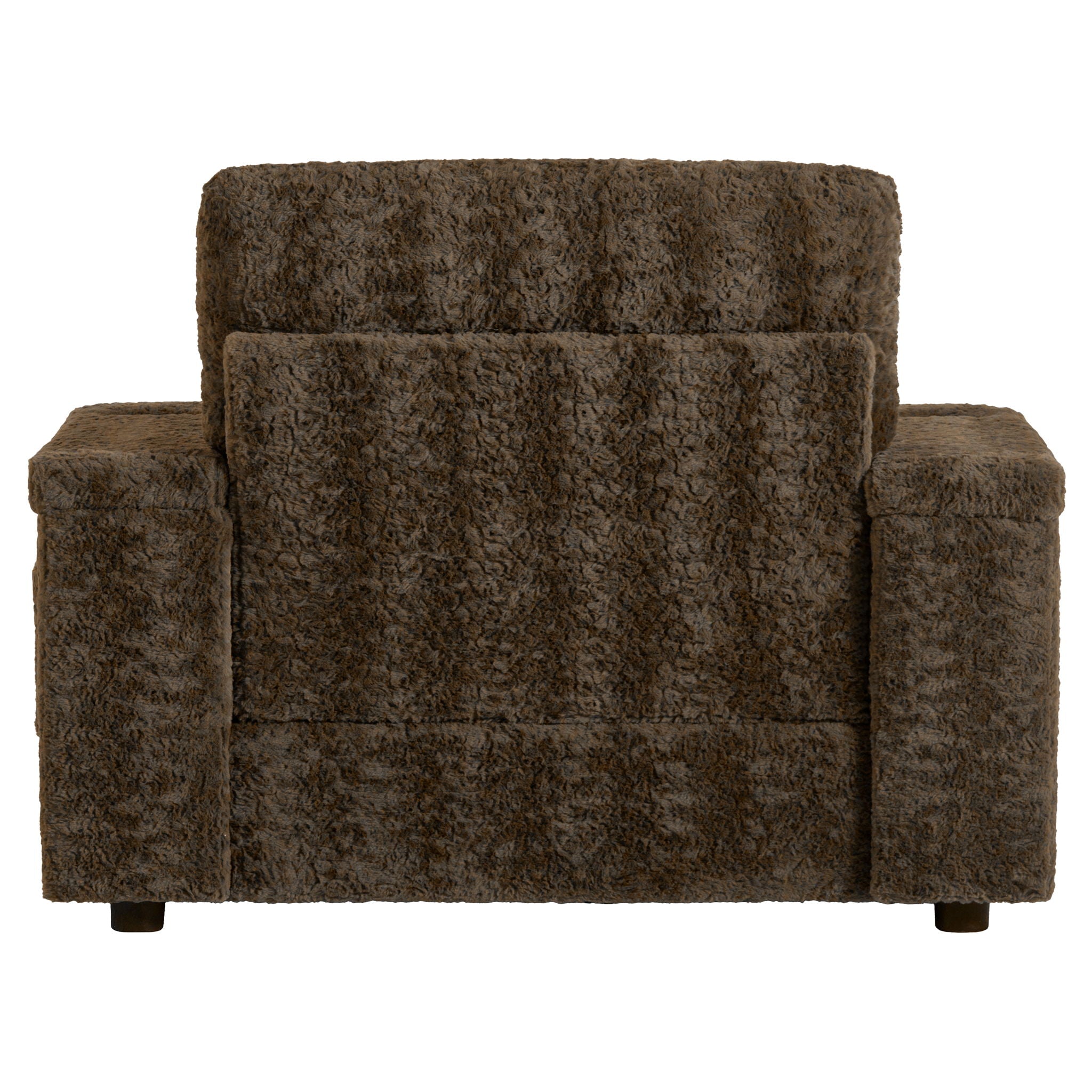 Oversized Chaise Lounge Indoor Rabbit Fur Sofa Bed With Storage Ottoman And Armrests Cup Holders With Deep Seat