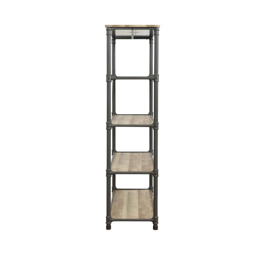 ACME The Itzel Bookcase is functionally designed to enhance your Decor. Organize your essentials with this unique, stylish bookcase. Different level contoured shelves and a versatile construction highlight this beautiful bookcase. Some Assembly Required.