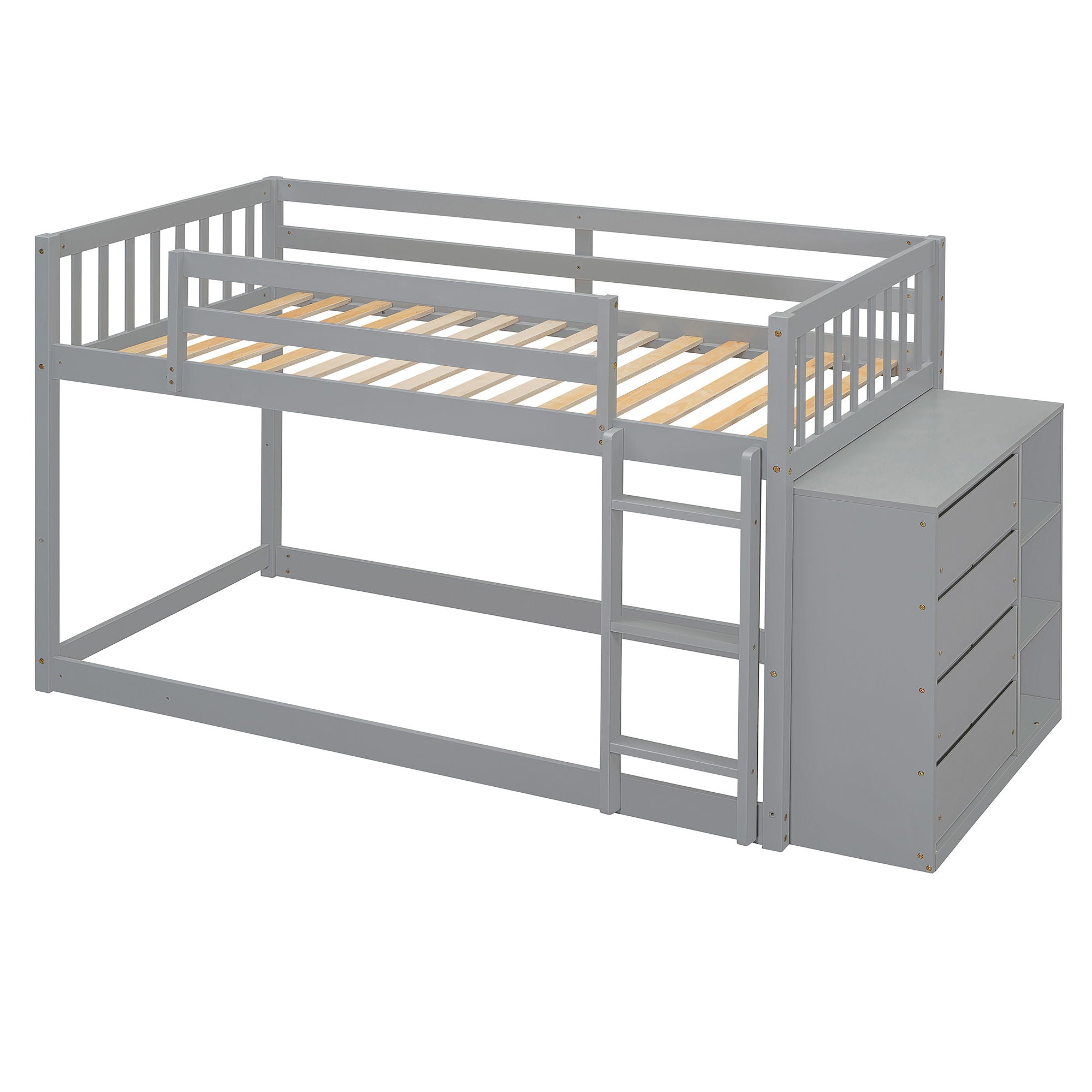 Bunk Bed With 4 Drawers And 3 Shelves