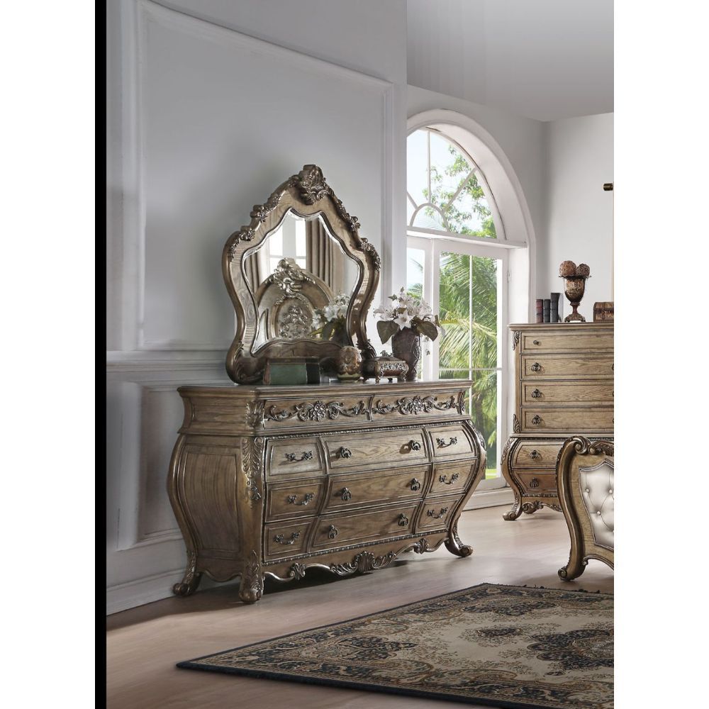 ACME The Ragenardus dresser is an impeccable example of truly memorable luxurious traditional design. | Meri Furniture
