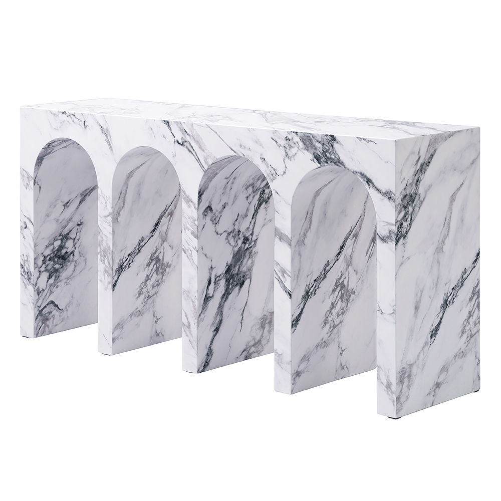 ACME Fritzy - Console Table - Engineered Stone Finish | Meri Furniture