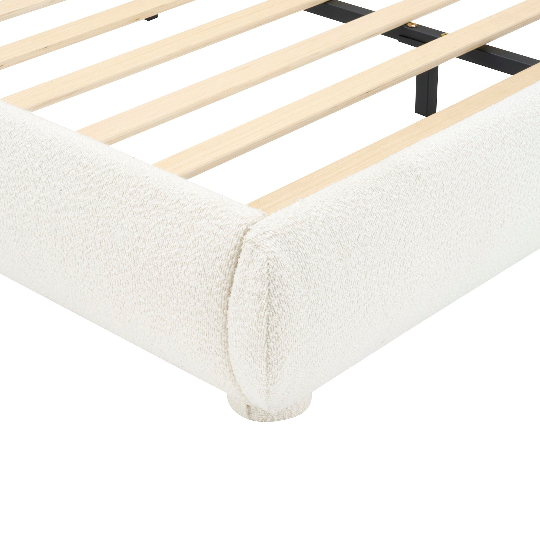 Upholstered Simple Modern Bedroom Bed With Curved Headboard