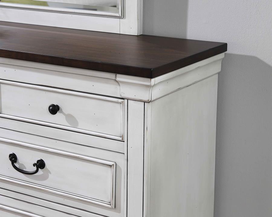 Coaster Fine Furniture Hillcrest - 9-Drawer Dresser - Distressed White | Meri Furniture