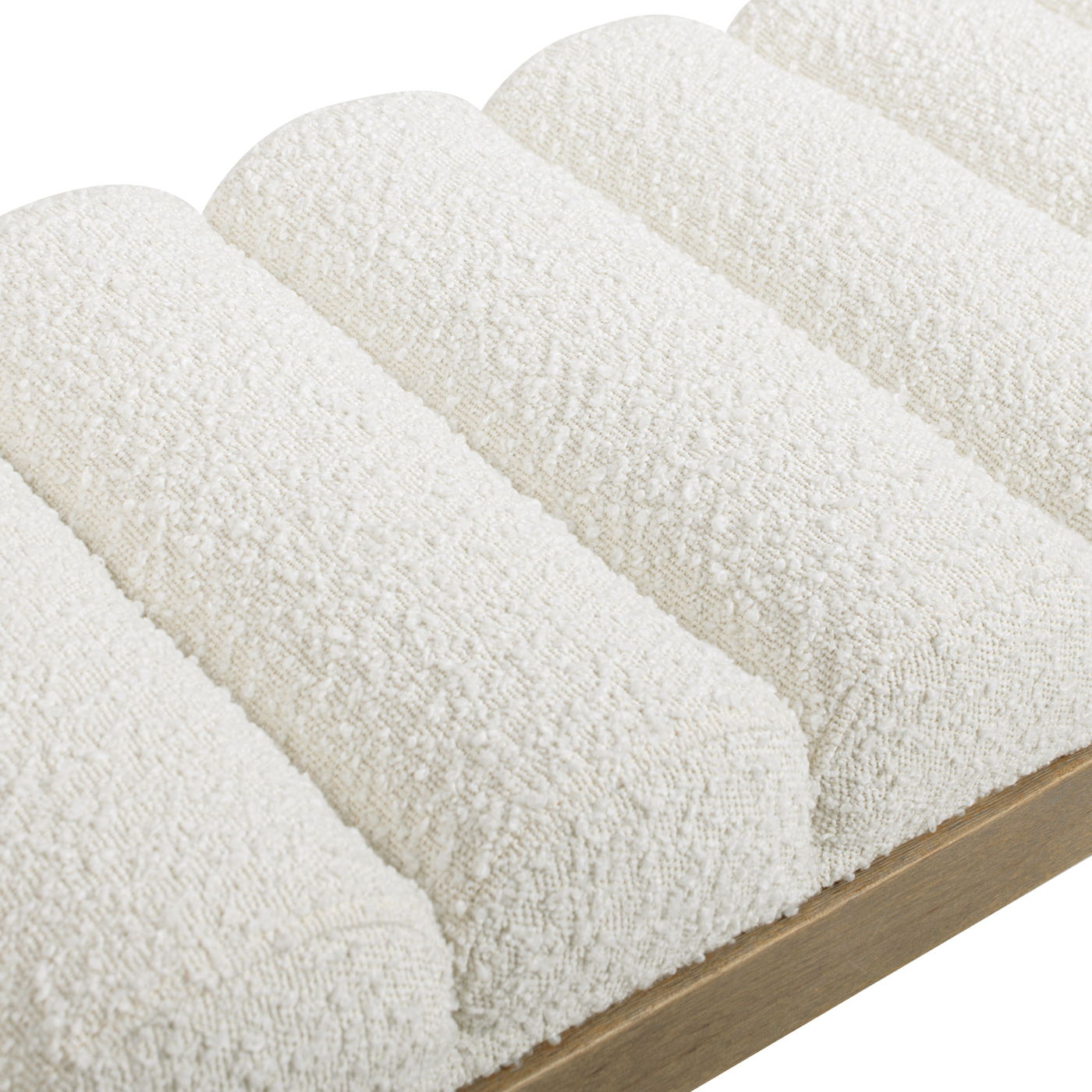 Bella - Upholstered Modern Accent Bench - Ivory White