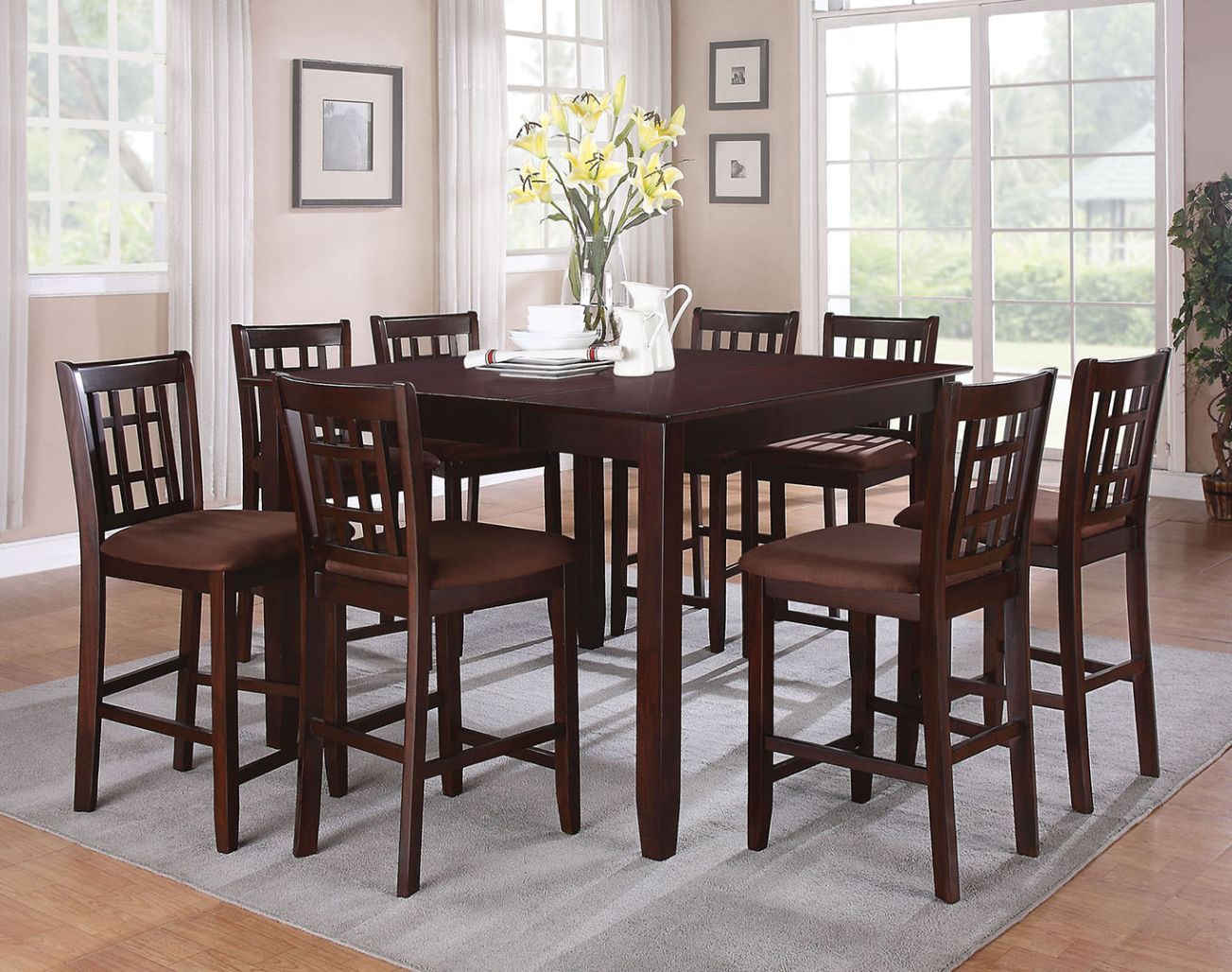 ACME Adalia - Counter Height Table - Walnut | Meri Furniture