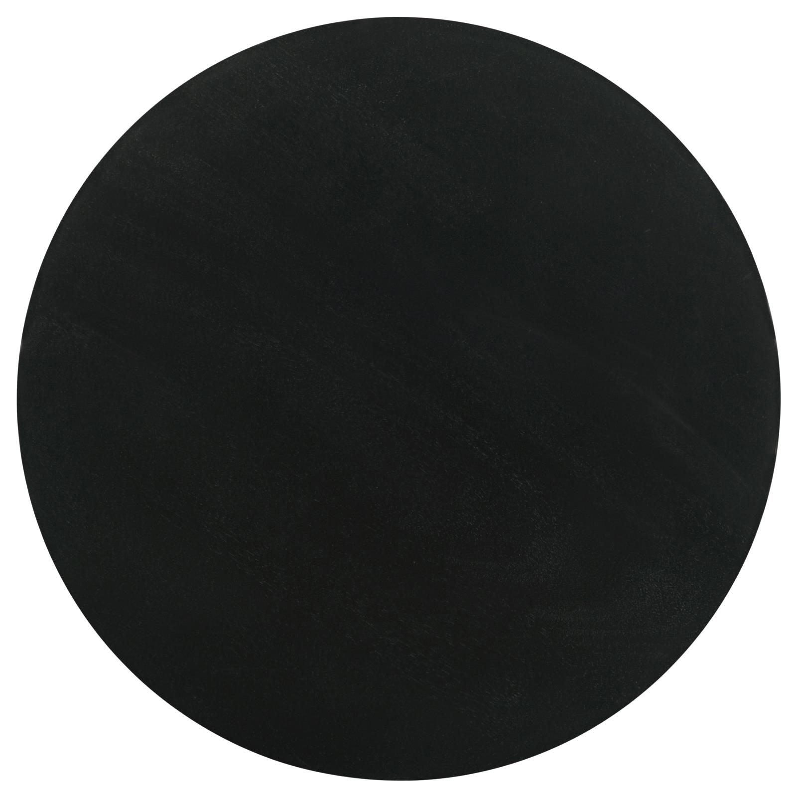 Stain Pedestal Accent Table Elegant Design With Round Top - Black
