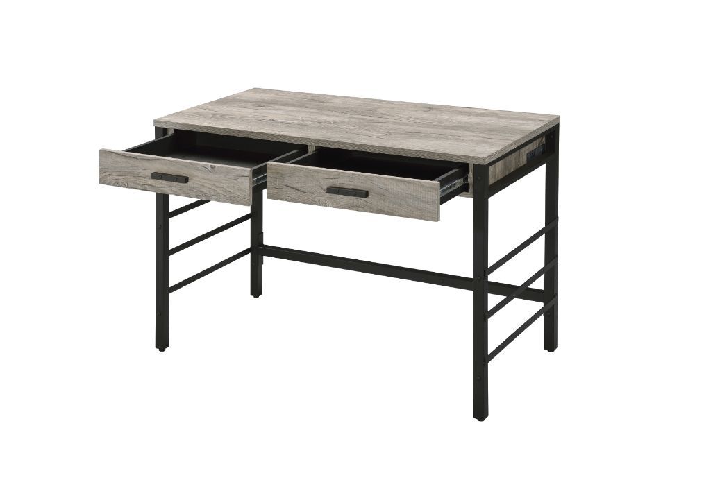 ACME Disho - Desk - Light Weathered Oak & Black Finish | Meri Furniture