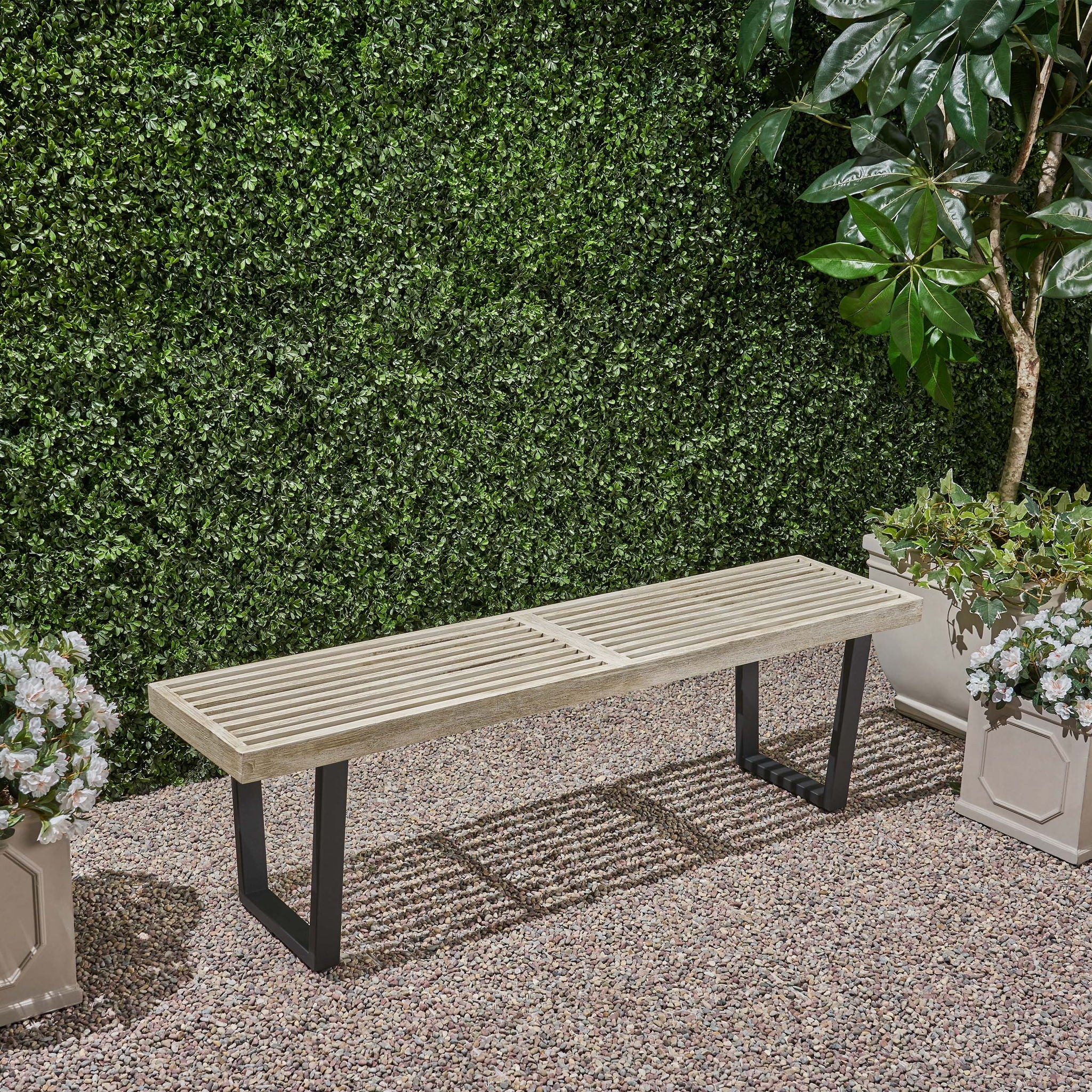 Intrinsic - Outdoor Dining Bench With Slat Top