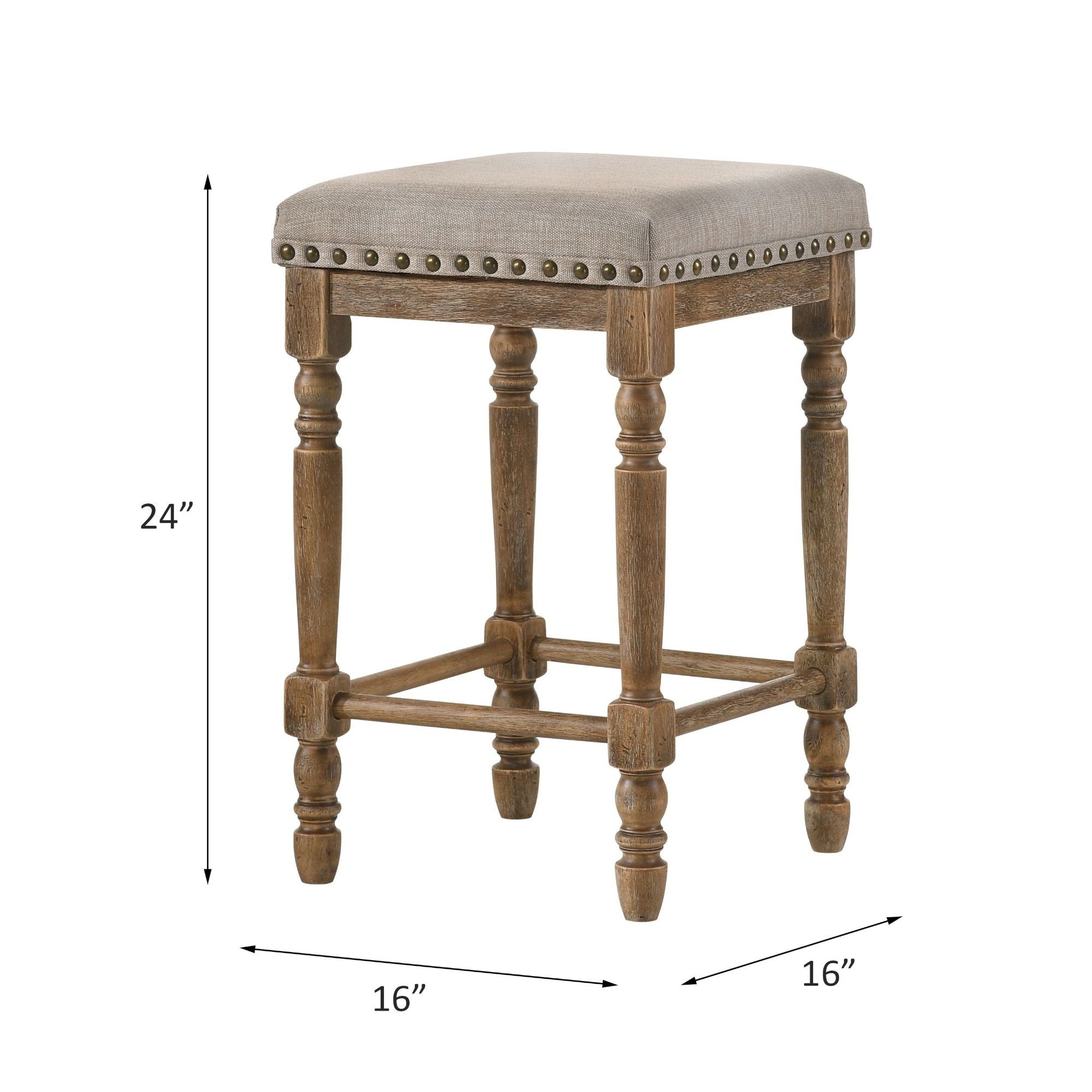 Farsiris - Weathered Counter Height Stool (Set 2) - Beige