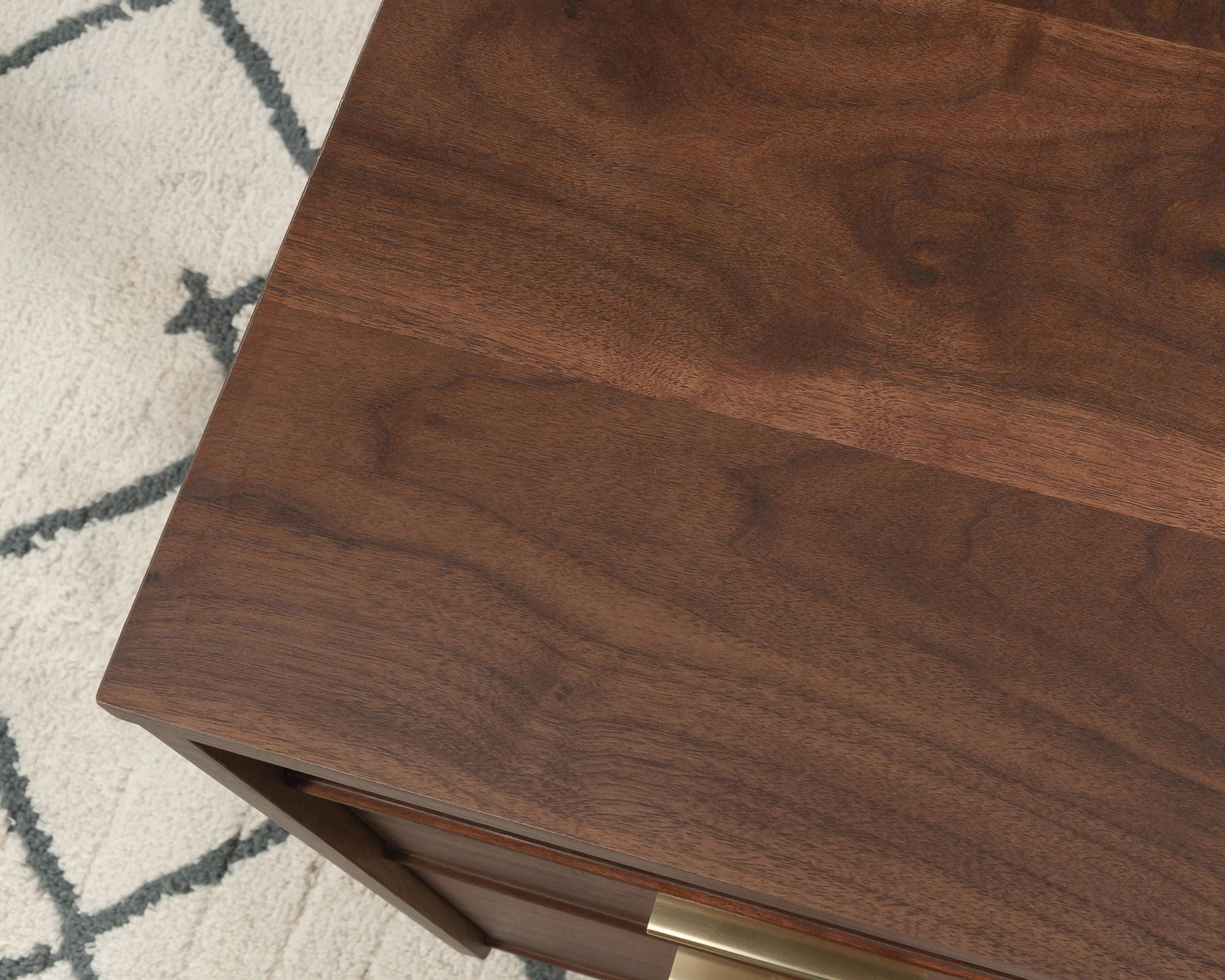 Executive Pedestal Desk in Grand Walnut