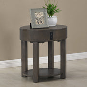 Jonah 20"W Light Brown MDF End Table with USB Ports