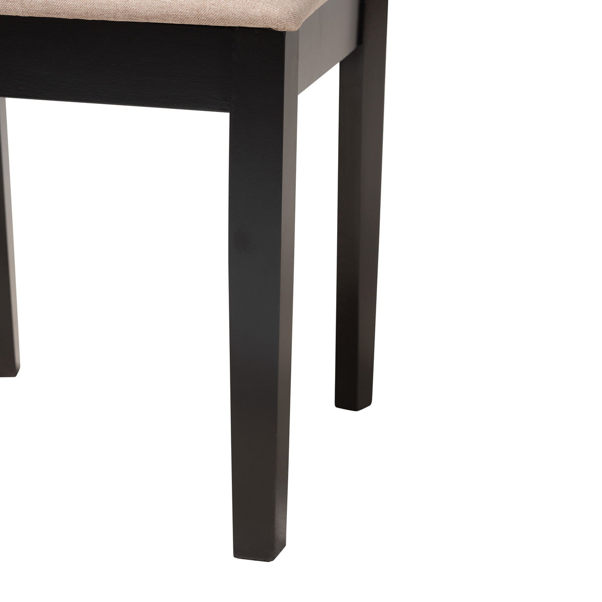 Genesis Modern Beige Fabric and Dark Brown Finished Wood 5-Piece Dining Set
