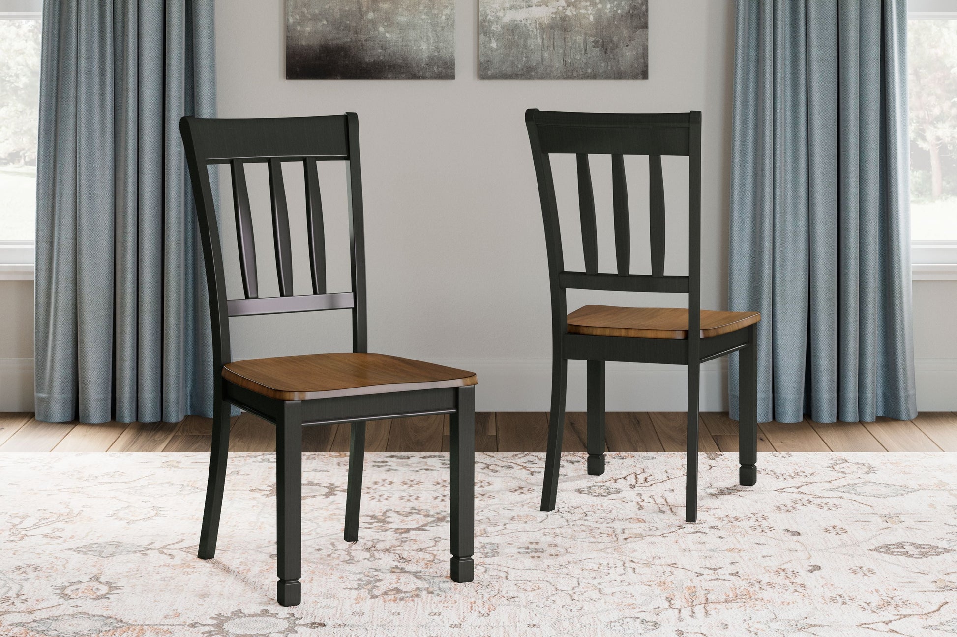 Signature Design by Ashley® Owingsville - Black / Brown - Dining Room Side Chair (Set of 2) | Meri Furniture