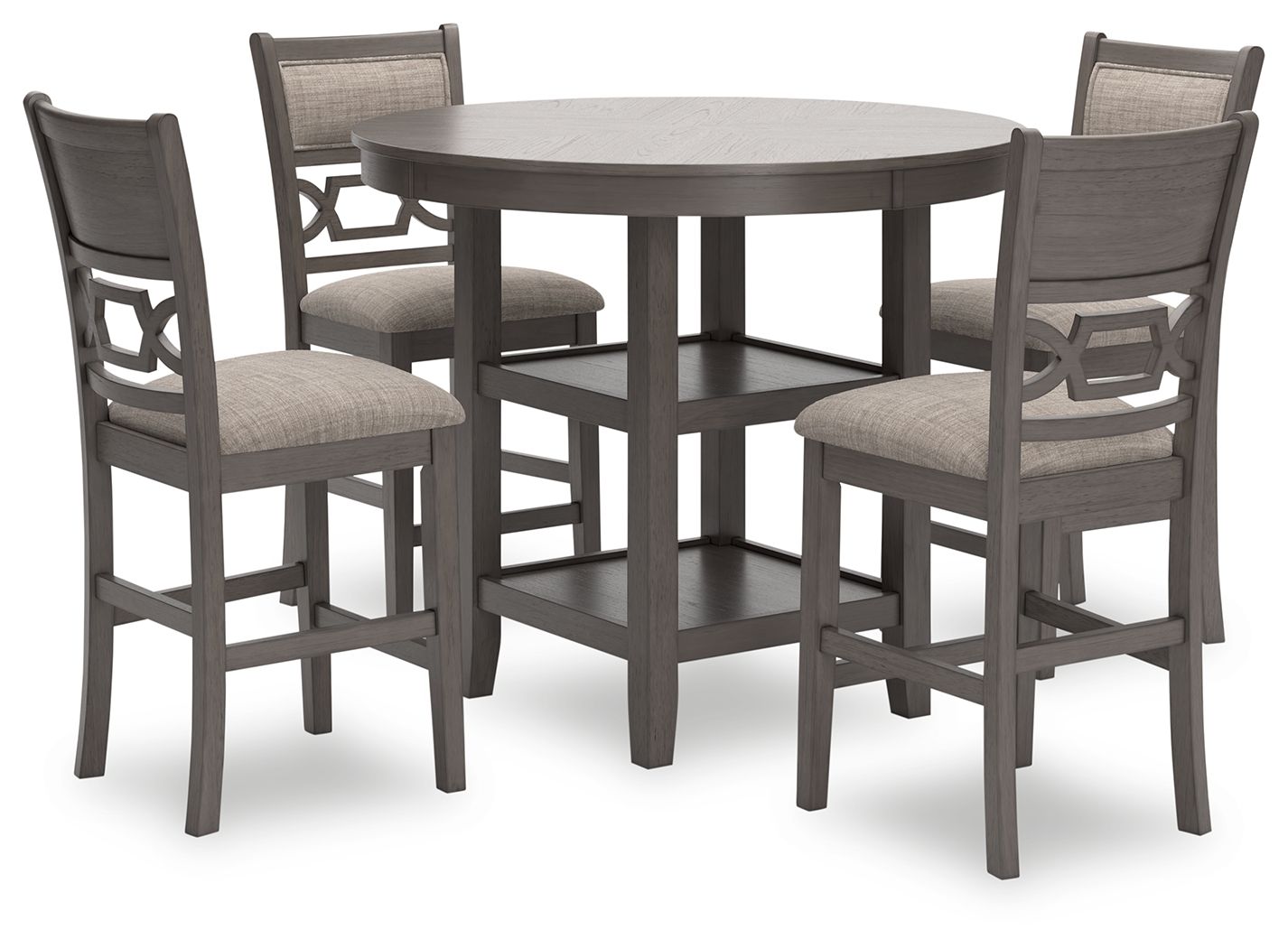 Signature Design by Ashley® Wrenning - Gray - Drm Counter Table Set (Set of 5) | Meri Furniture
