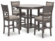 Signature Design by Ashley® Wrenning - Gray - Drm Counter Table Set (Set of 5) | Meri Furniture