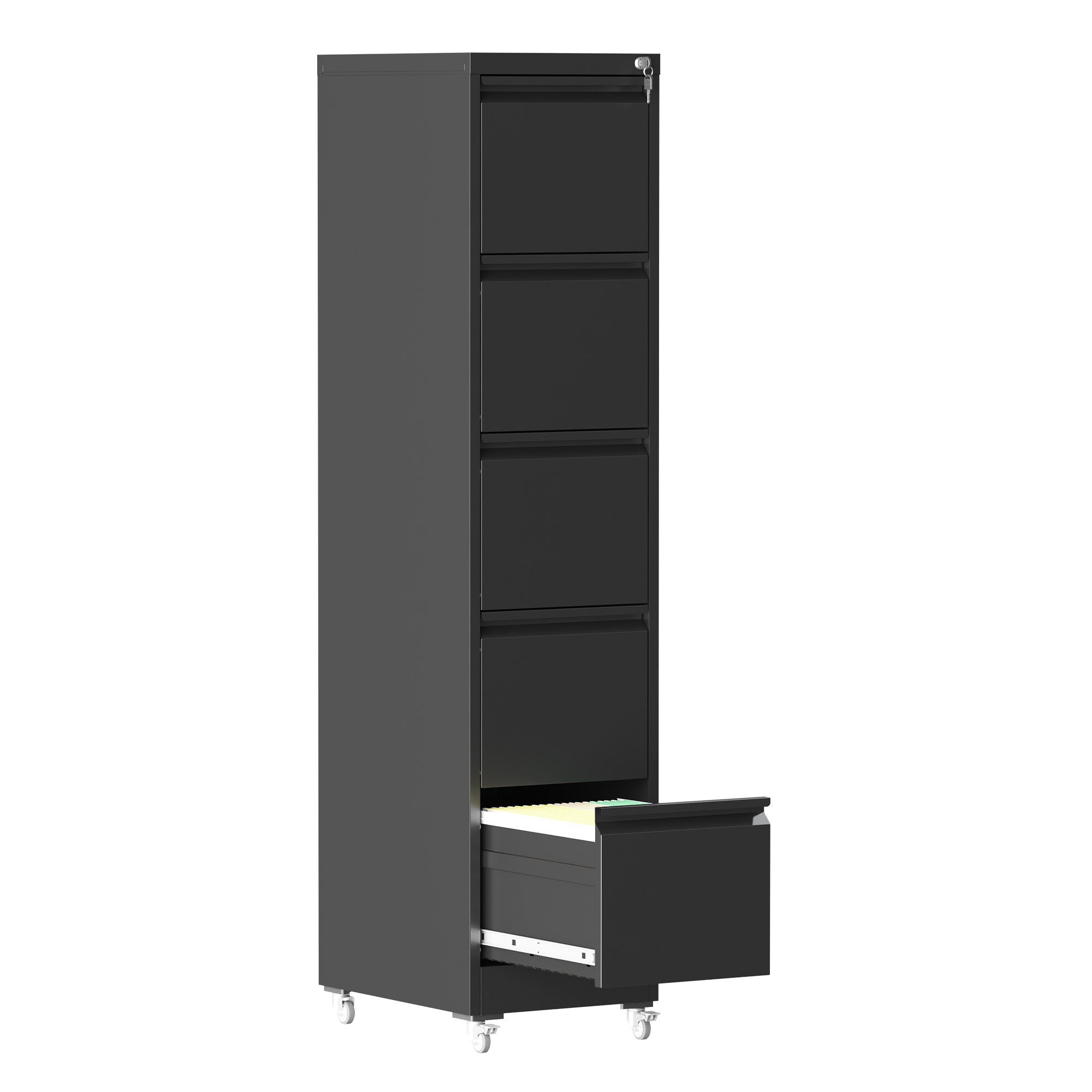 Drawer Metal Locking Vertical File Cabinet With Wheels Heavy Duty Lockable Storage