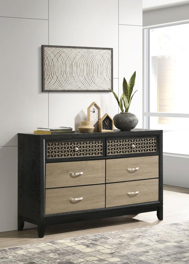 Coaster Fine Furniture Valencia - 6-Drawer Dresser - Black | Meri Furniture