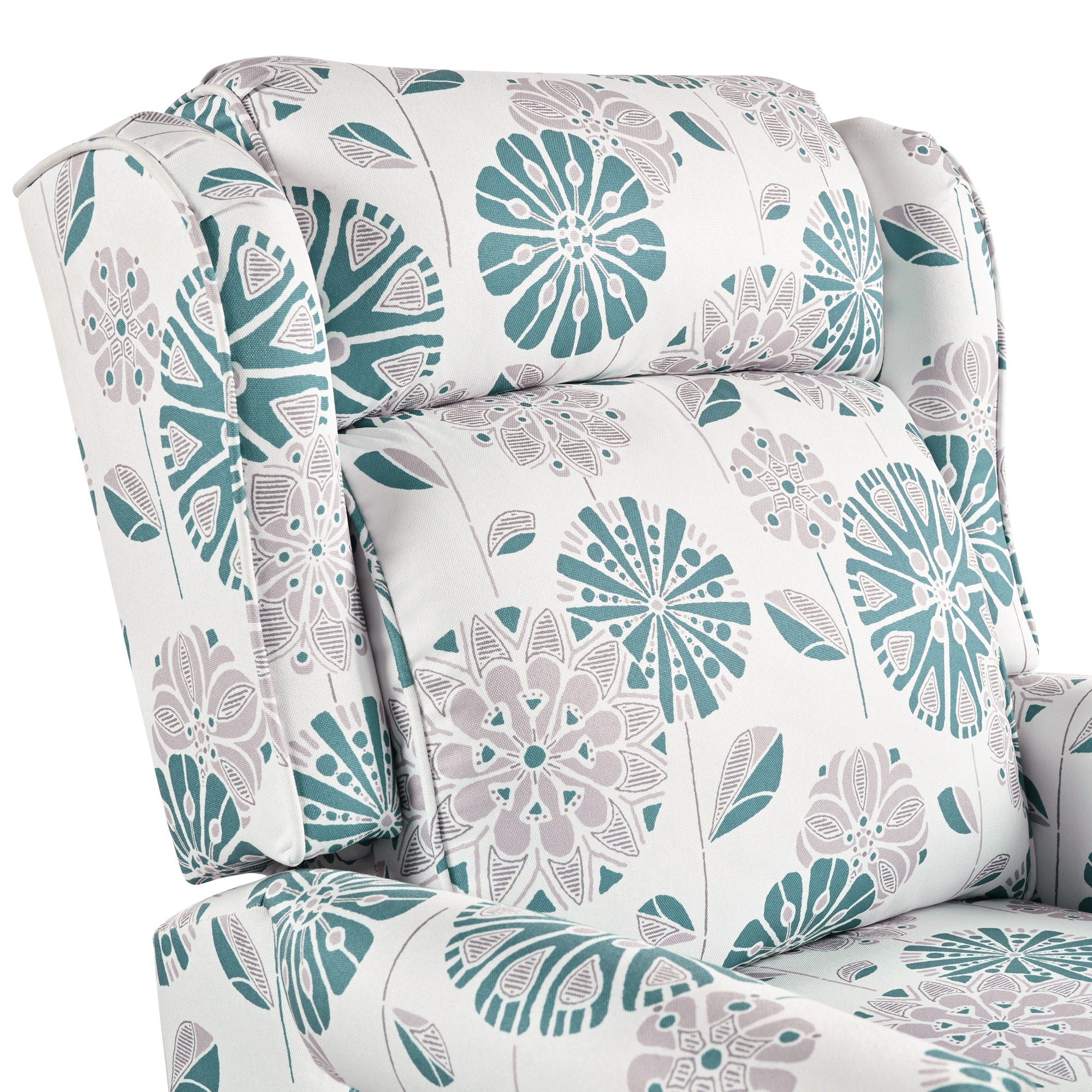 Push Back Recliner Chair Upholstered Recliner Armchair With Classic Wing Back And Solid Gourd-Shaped Legs