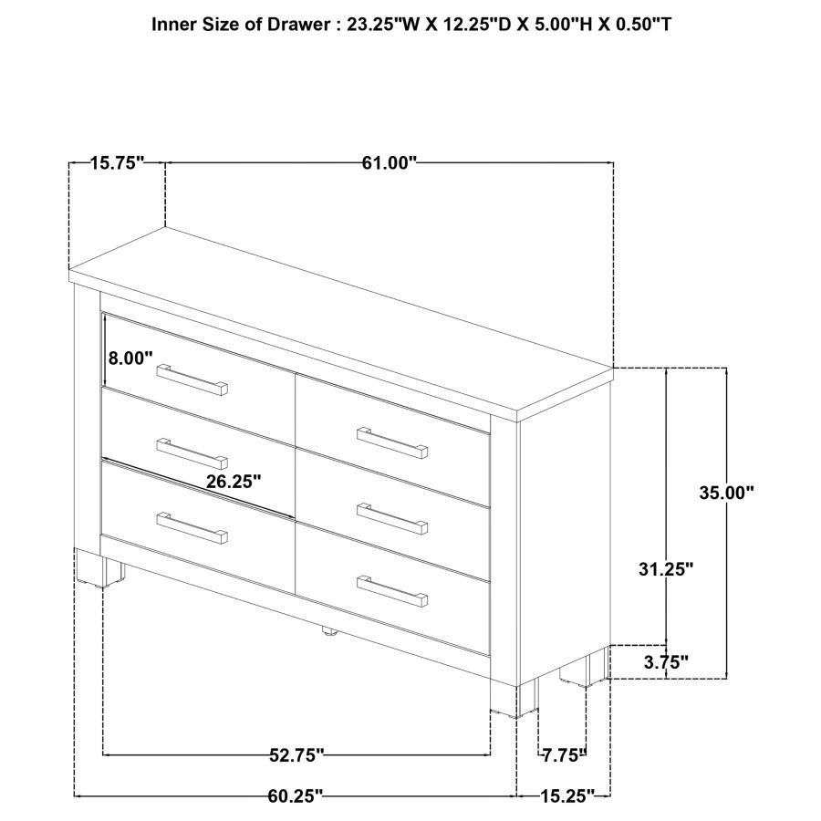 Oakglen - 6-Drawer Bedroom Dresser