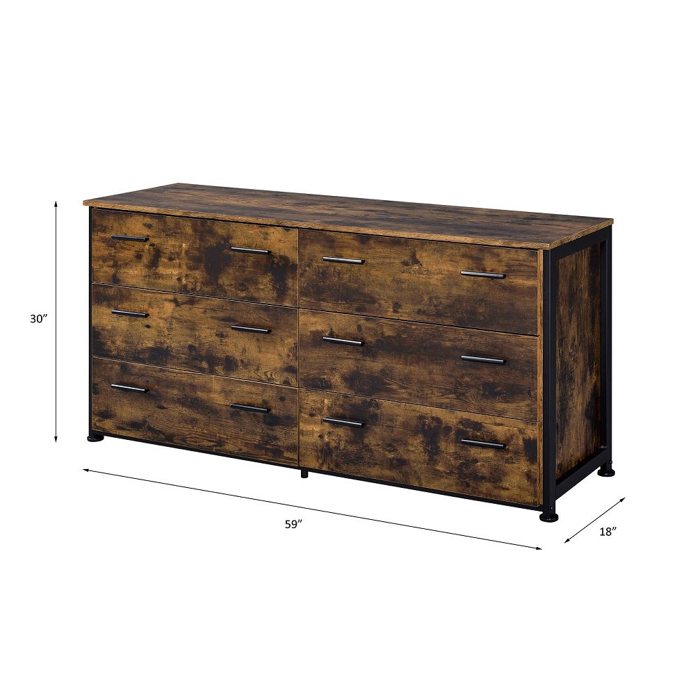 Juvanth - Dresser - Rustic Oak & Black