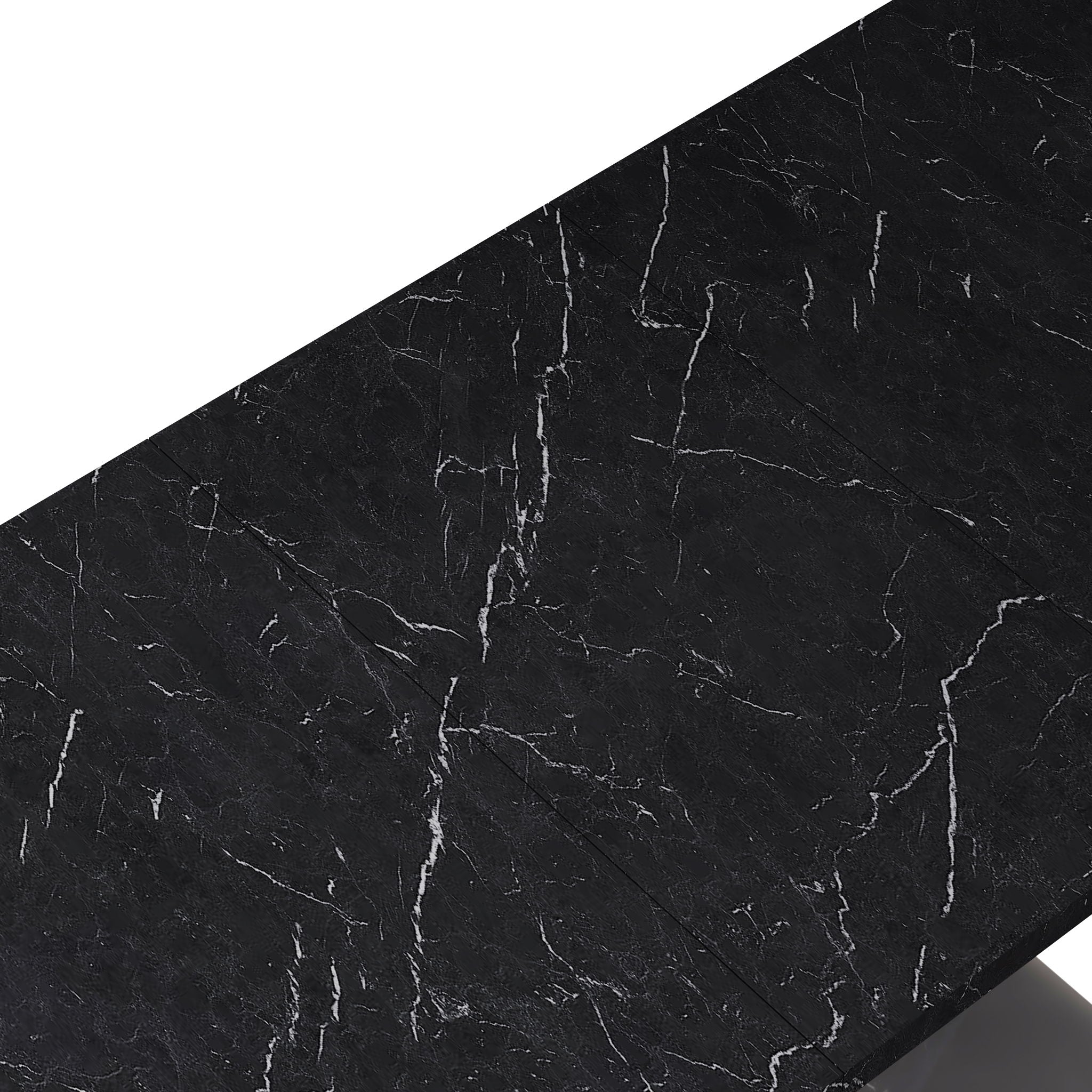 Modern Rectangle Dining Table With Stretchable TopAnd X Shape Legs