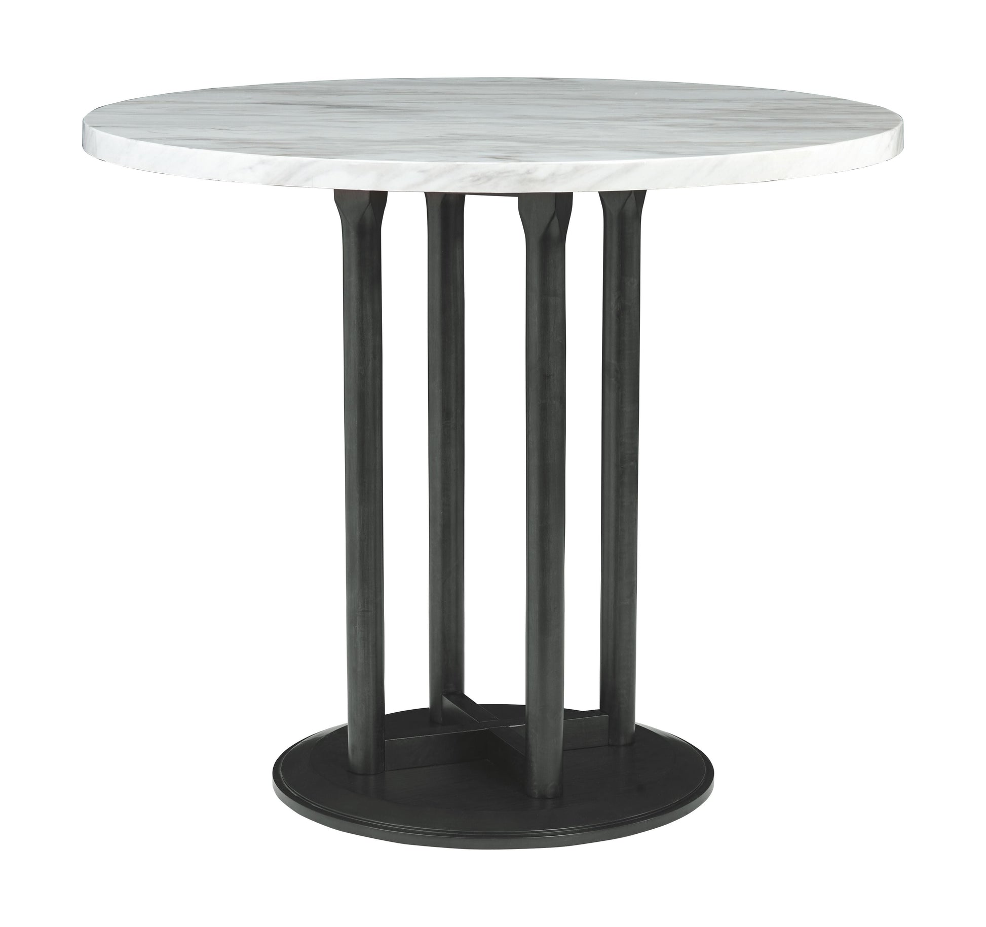 Signature Design by Ashley® Centiar - Black / Gray - 5 Pc. - Counter Table, 4 Upholstered Barstools | Meri Furniture