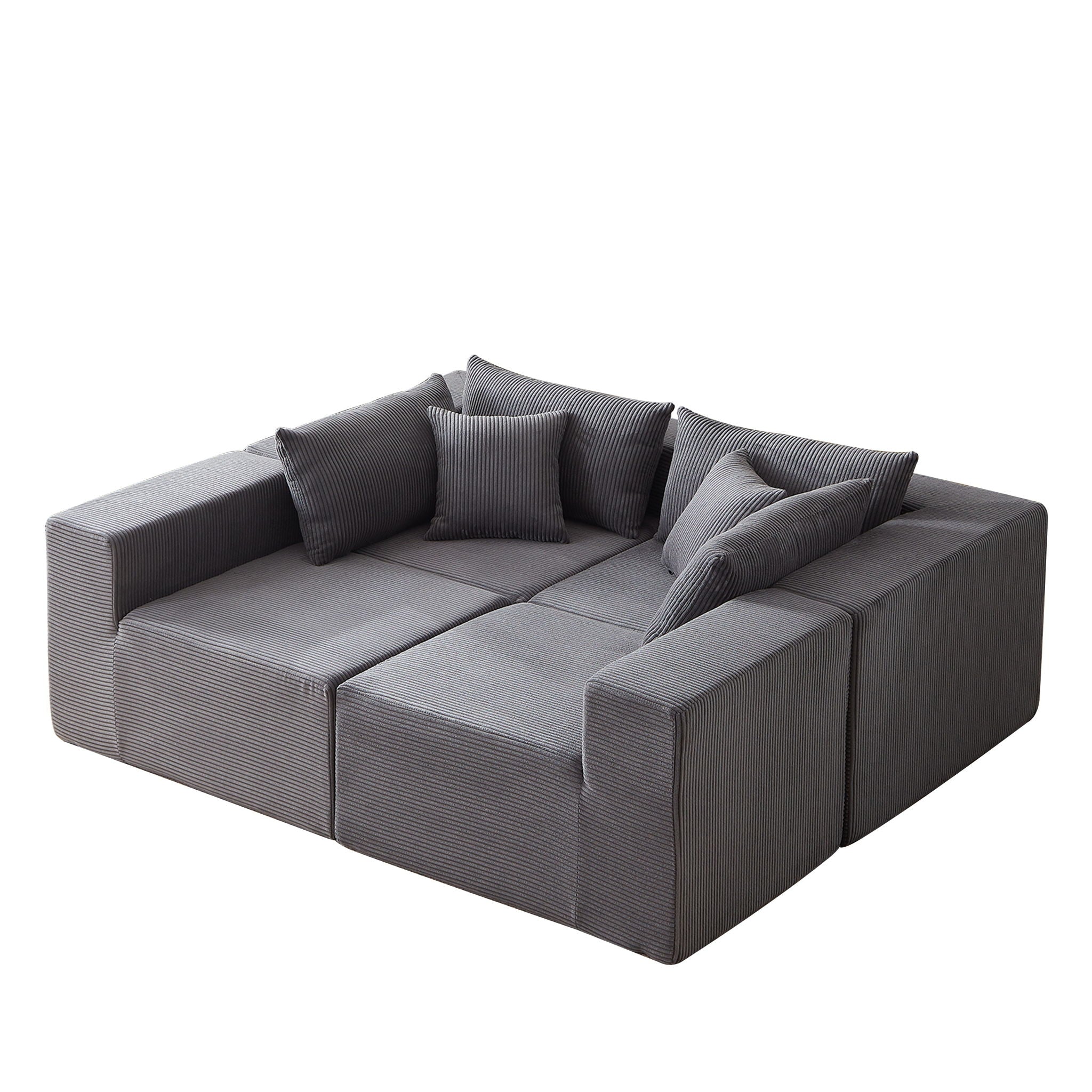 Modular L Shaped Sectional Compressed Sofa, Free Combination