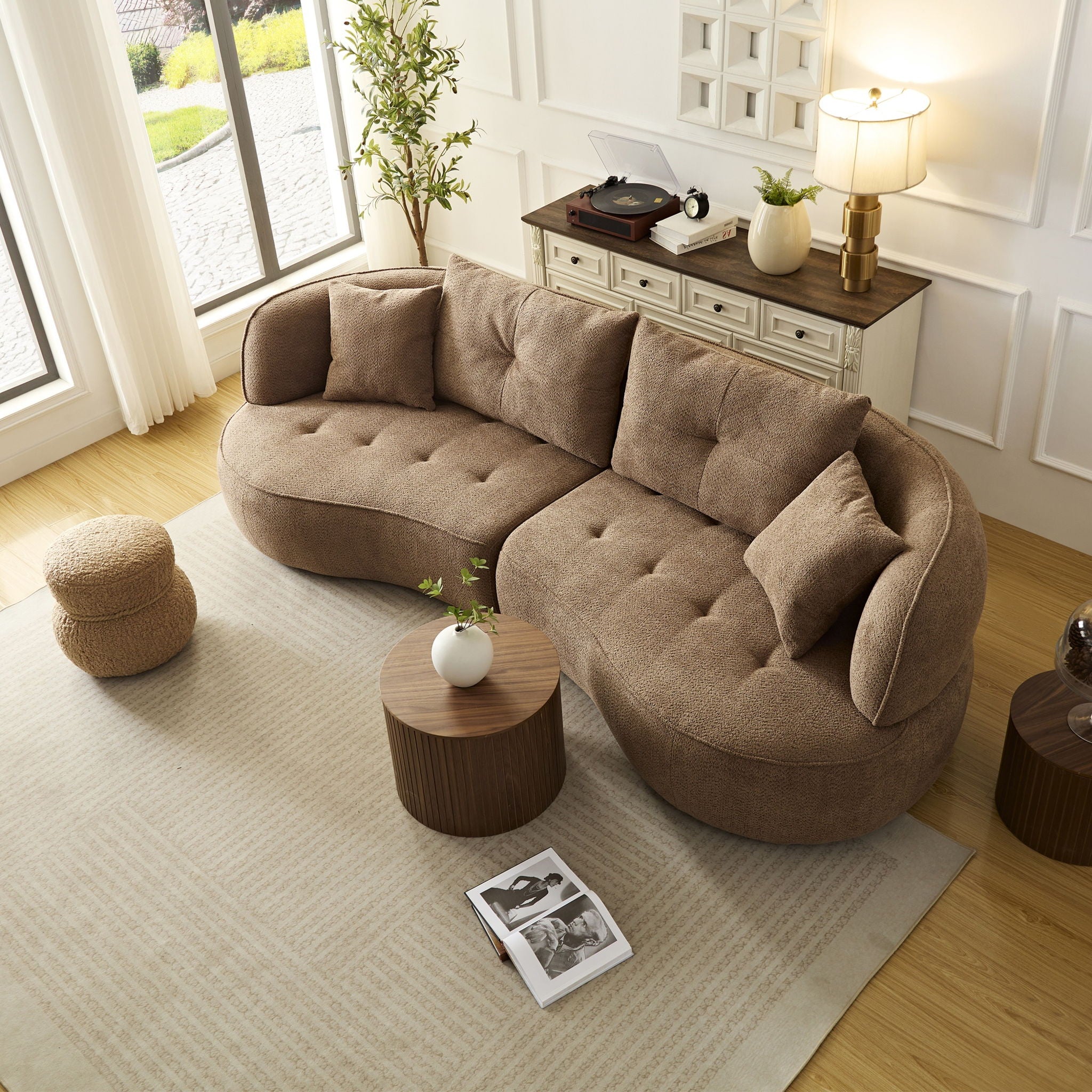 Modular Sofa, Durable Fabric, Solid Wood Frame, High Density Sponge Padding, Seating For 4