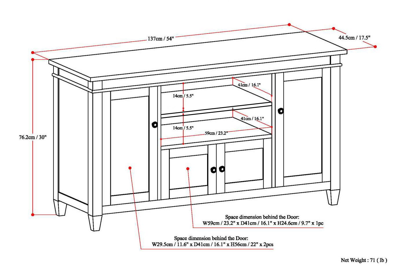Carlton - TV Media Stand