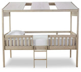 Wrenalyn - White / Brown / Beige - Twin Loft Bed With Roof Panels