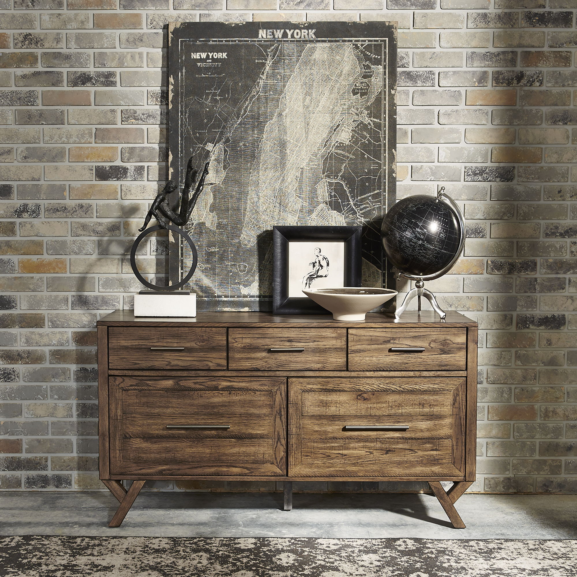 Liberty Furniture Lennox - Credenza - Dark Brown | Meri Furniture