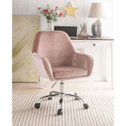 ACME Eimer - Office Chair - Peach Velvet & Chrome | Meri Furniture