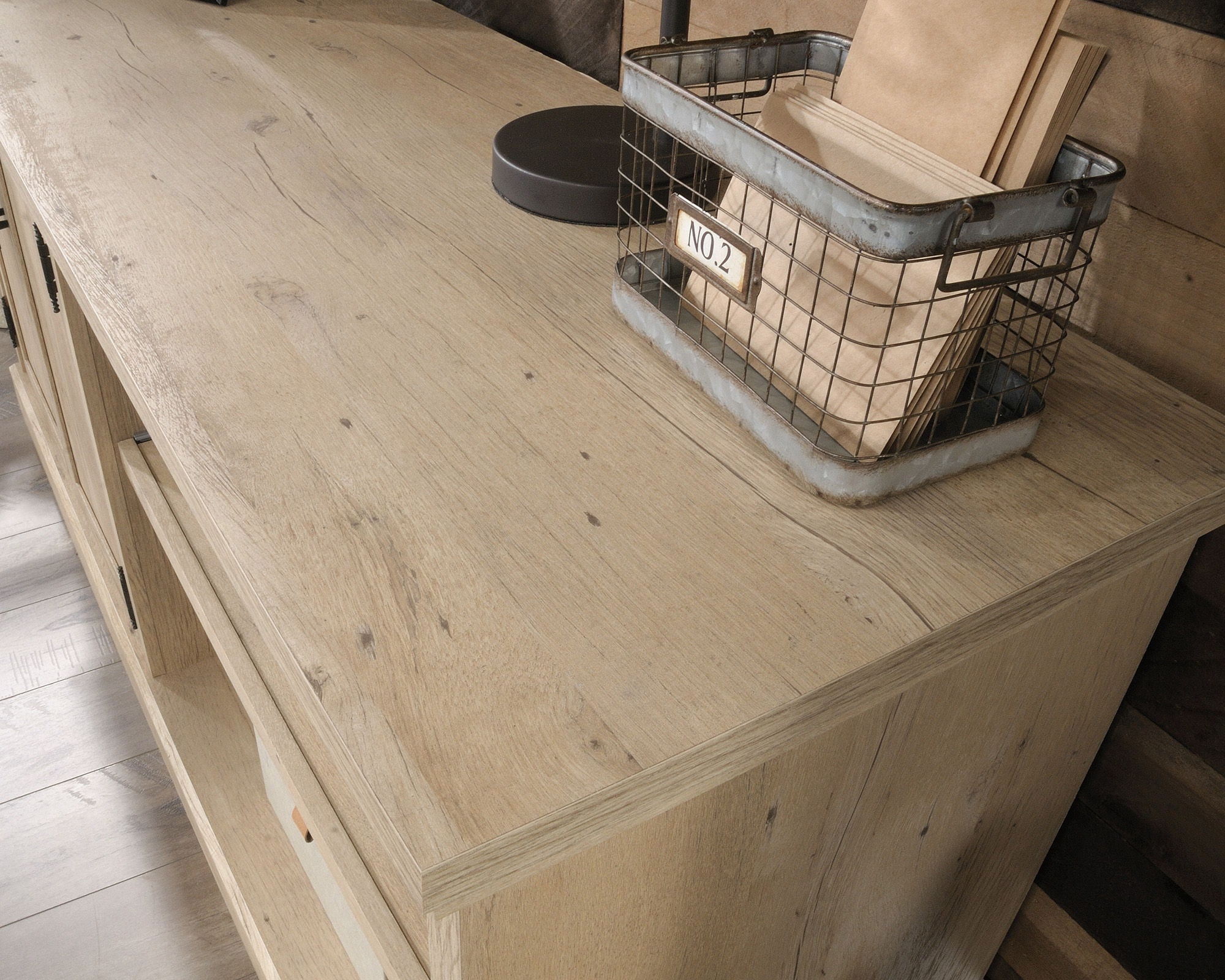 Spacious Prime Oak Wood Storage Credenza