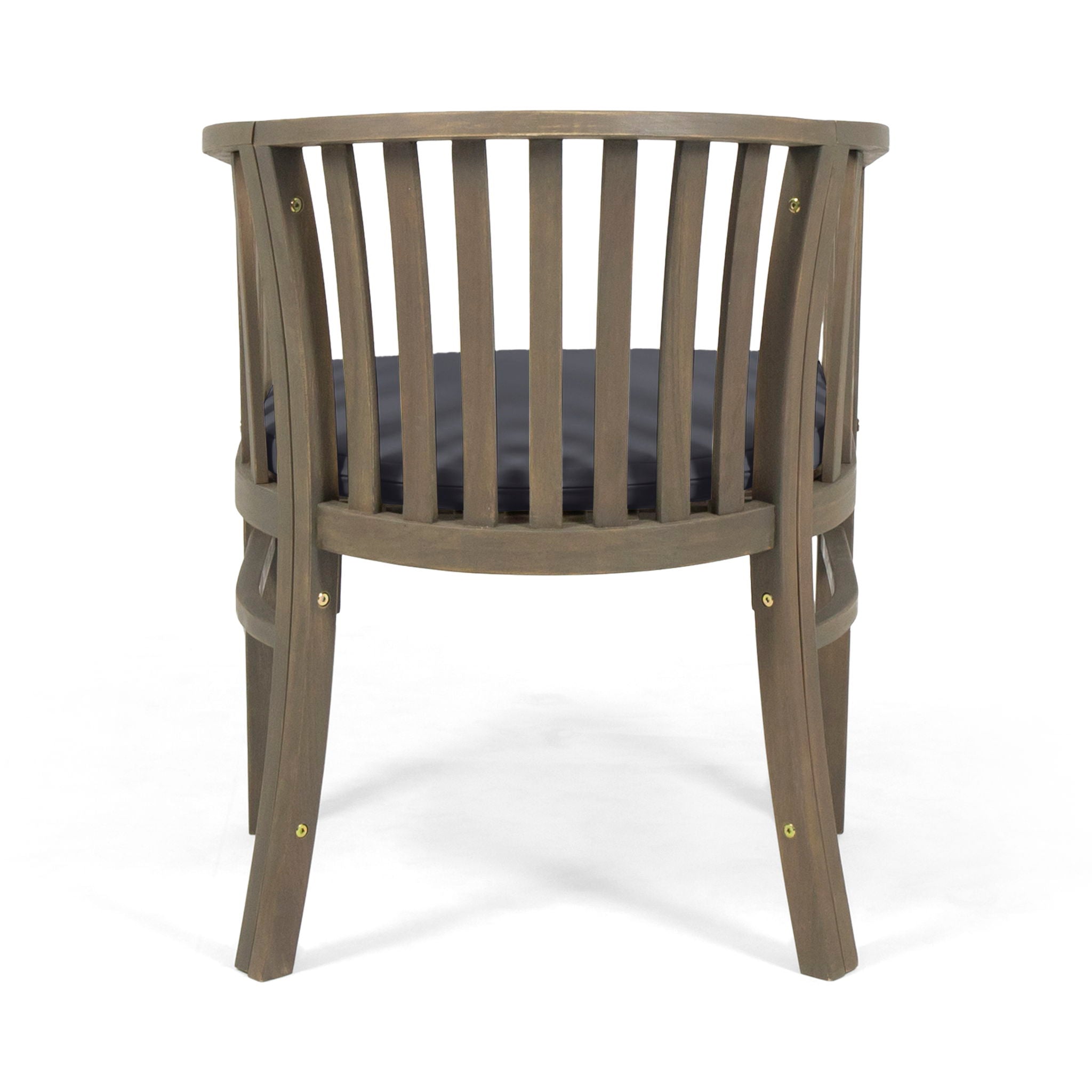 Outdoor Wooden Dining Chairs With Cushions (Set of 2)