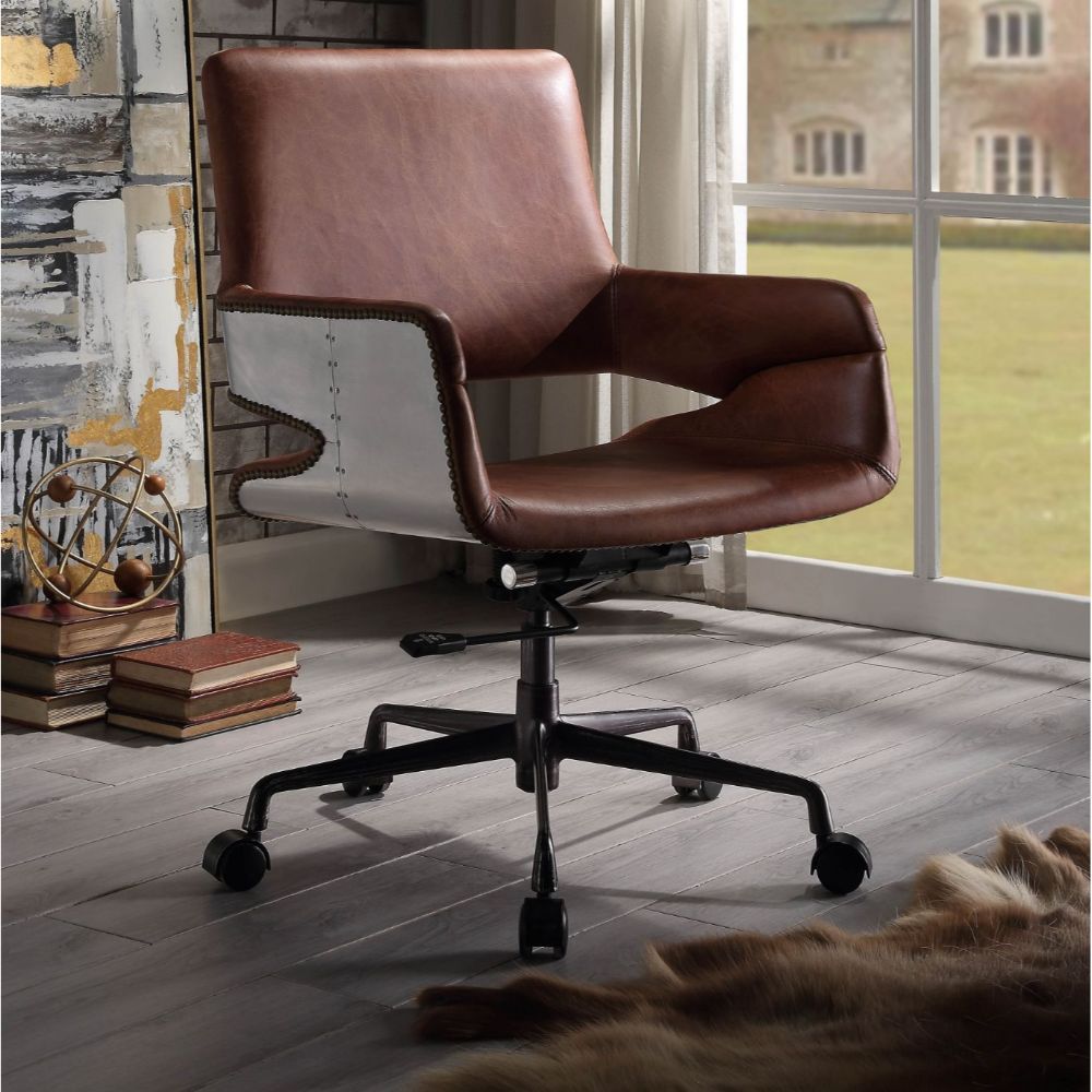 ACME Kamau - Executive Office Chair - Vintage Cocoa Top Grain Leather | Meri Furniture
