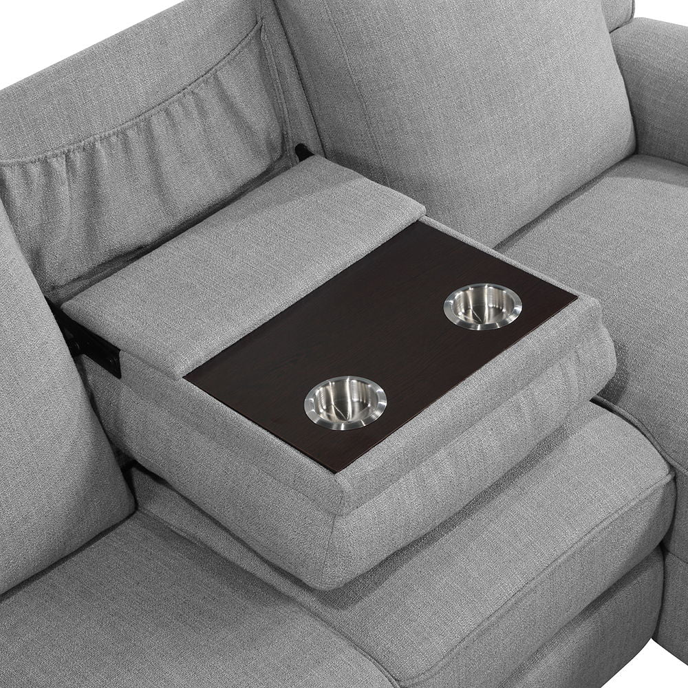 ACME Destiny - Motion Sectional Sofa - Gray Linen | Meri Furniture