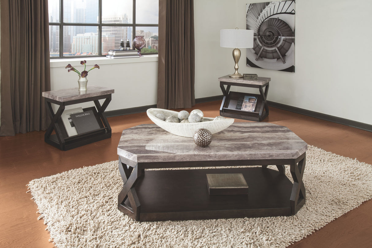 Ashley Furniture Radilyn - Grayish Brown - Occasional Table Set (Set of 3) | Meri Furniture